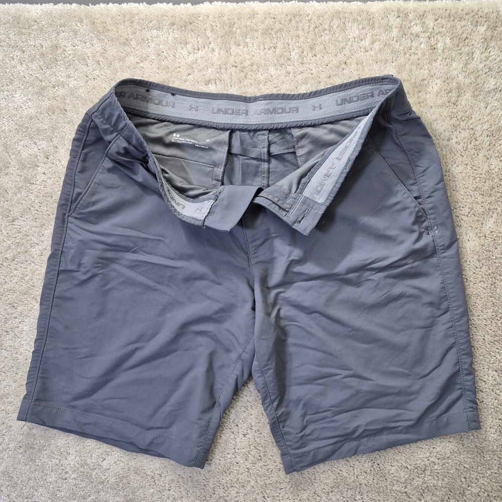 Under Armour Golf Shorts Mens 38 Match Play 10 Inch Gray Performance Stretch